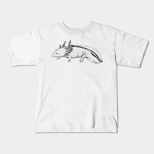 Line drawing - axolotl Kids T-Shirt